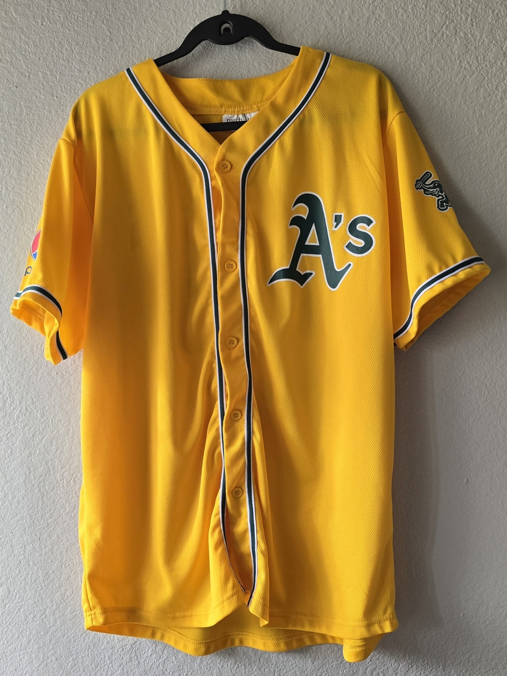 Oakland A's Yellow Button-Up Baseball Jersey